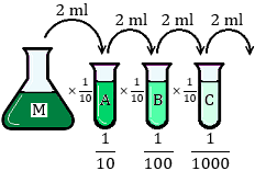 Explicamos cómo realizar una dilución seriada. Técnicas de laboratorio.